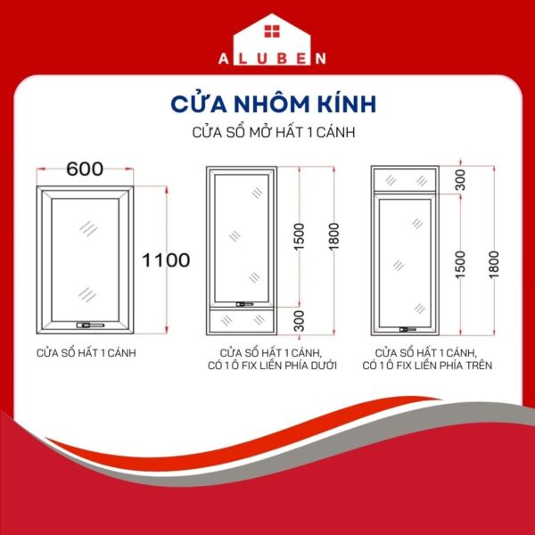 Mẫu tiêu chuẩn tham khảo của cửa sổ mở hất